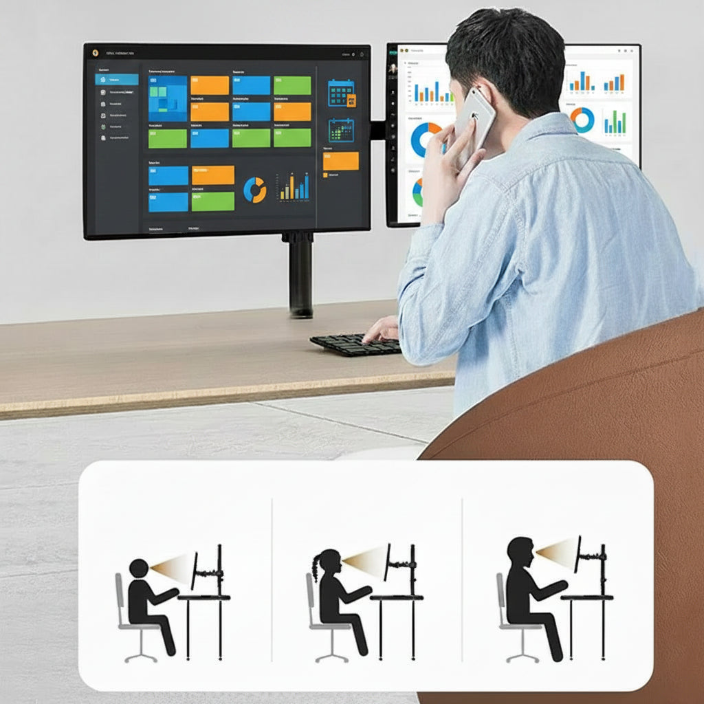Support Double Écran Articulé Rotatif  — PLATINIUM