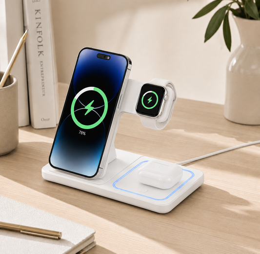 Chargeur Sans Fil 3 en 1 iPhone Apple Watch AirPods 15W Rapide