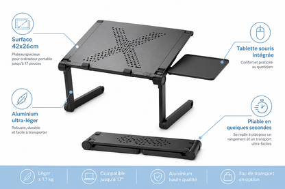 Bureau Assis Debout Pliable — AZURITE