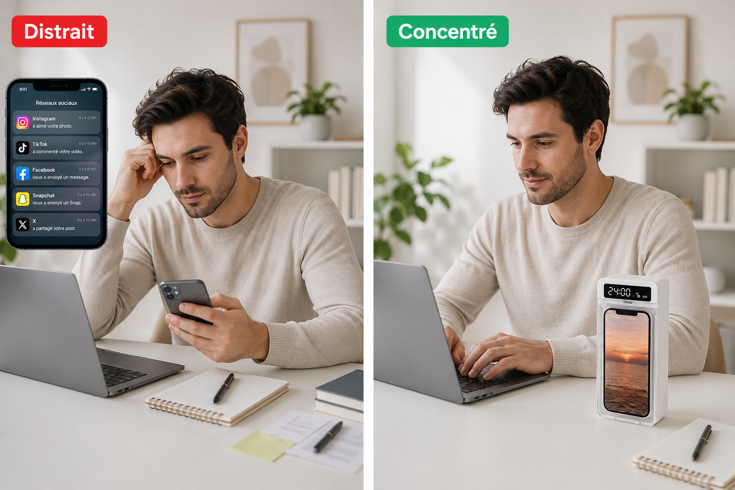 Boîte Anti-Addiction Téléphone — CHRONOS