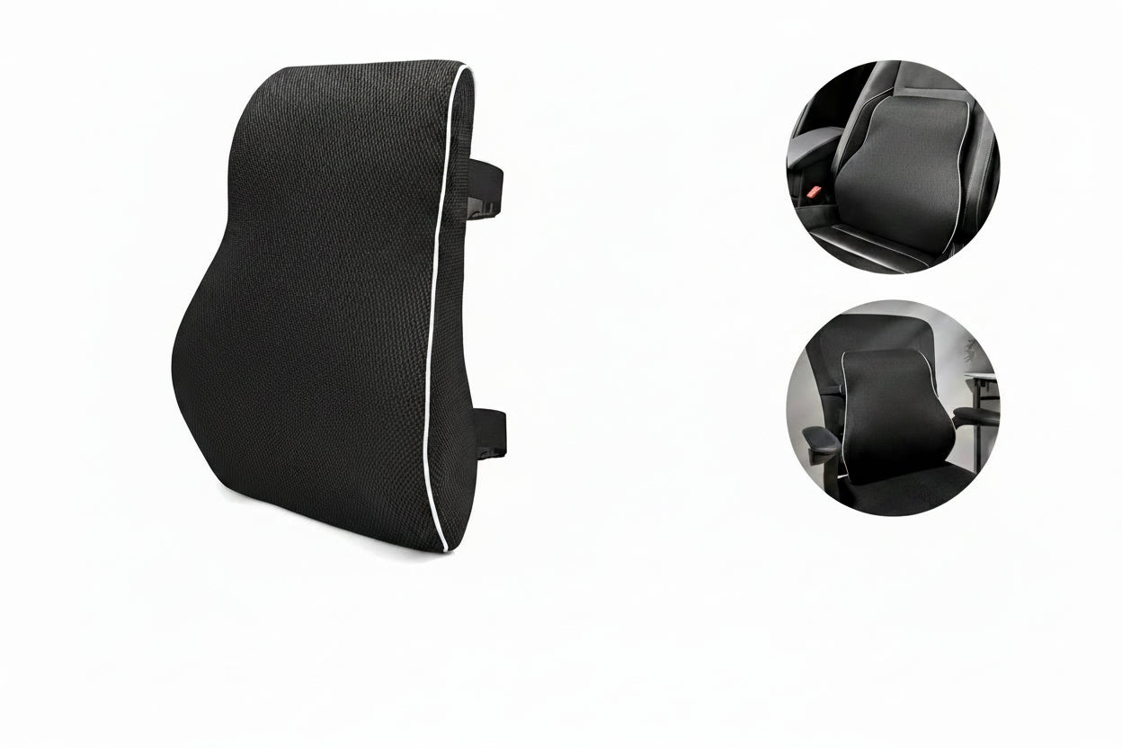Coussin Lombaire Mémoire de Forme Antidérapant Confort Bureau — MARBRE