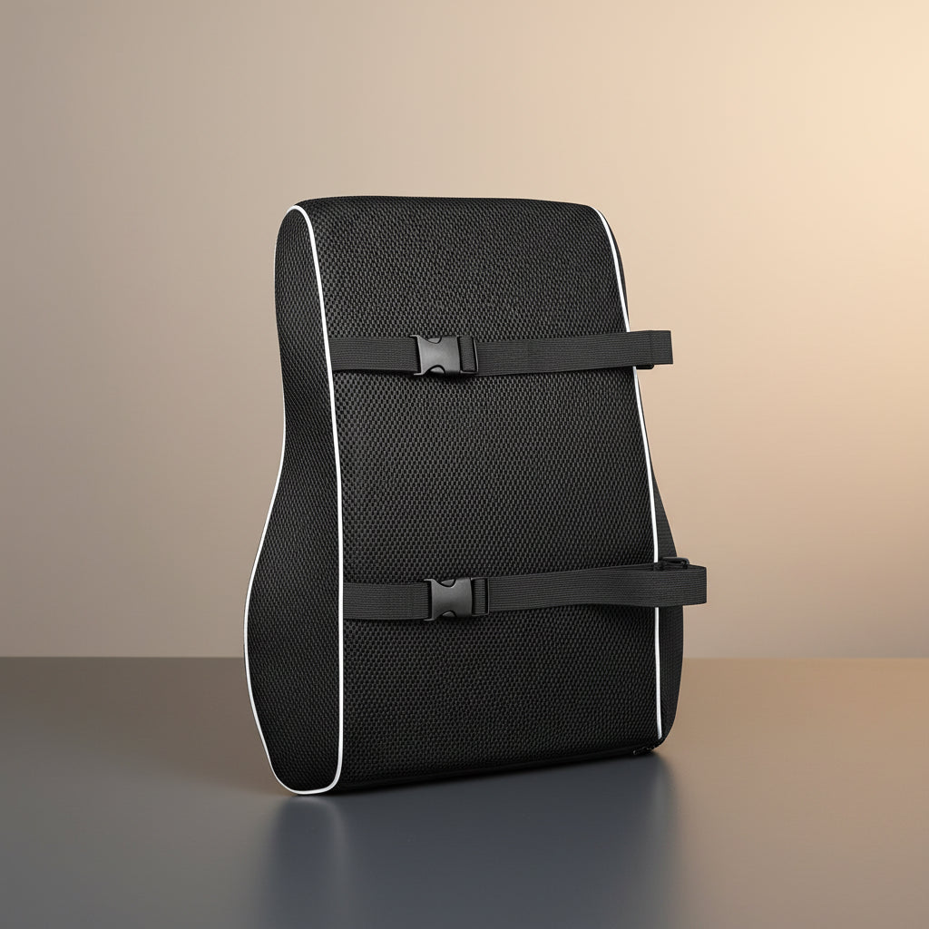 Coussin Lombaire Mémoire de Forme Antidérapant Confort Bureau — MARBRE
